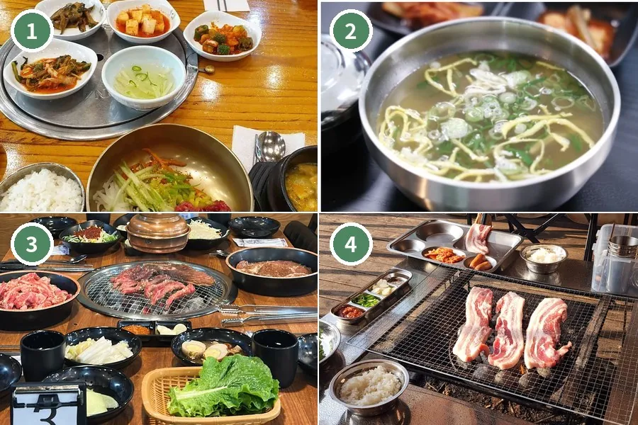 관내 업소의 한우 구이와 곰탕, 캠핑장 식사 상차림